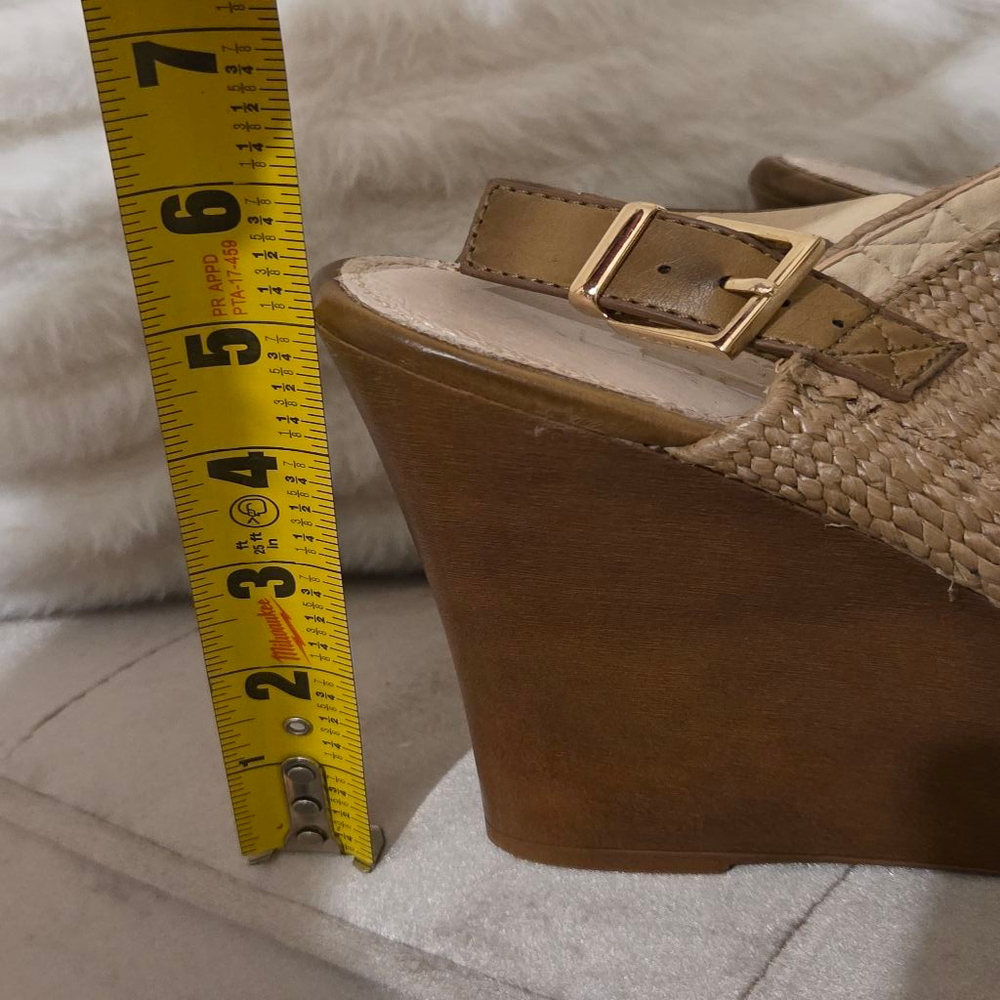 Women's ALDO Brown & Orange Woven Wedge Sandals US 9 - Picture 9 of 9